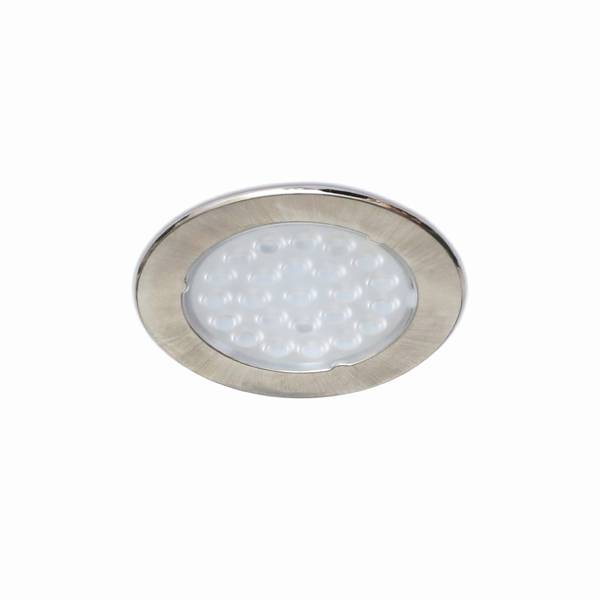 Комплект из 1-го врезного светильника LED Metris V12, (1*1,6W), 12V, 3050-3250K с источником питания, отделка никель шлифованный