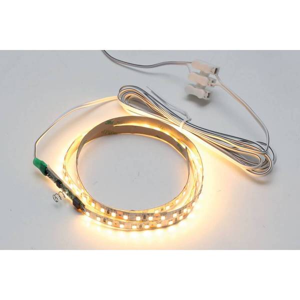 Комплект LED лента SMD2835, 3500К (теплый белый), 3000х8 мм с сенсорным выкл.,каб. питания 2м,120 LED/м,12Вт/м,12В,1080Лм/м,IP 20