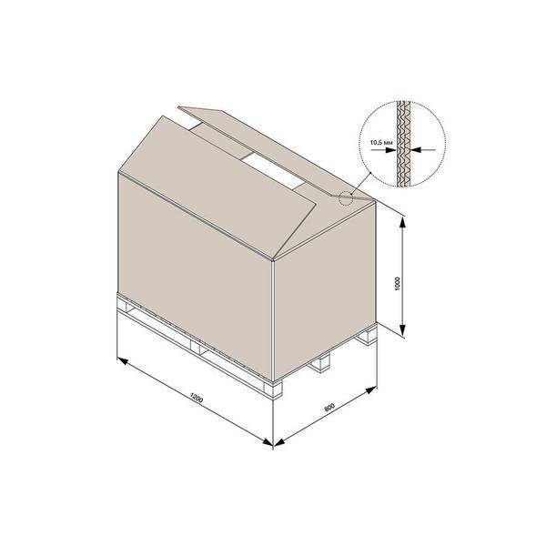Гофроящик 1200х800х1000 из семислойного гофрокартона С-42