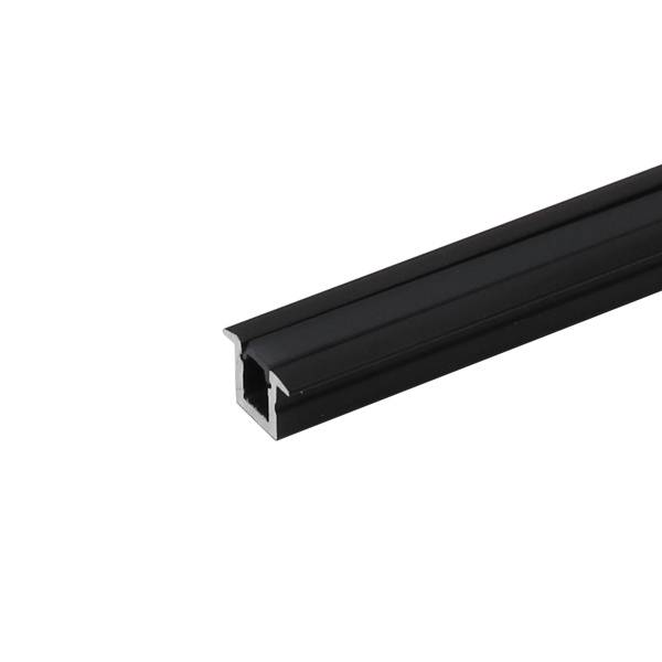 Образец LED профиля 1107 с рассеивателем  матовым, отделка черный (анодировка)